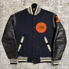 Empire 90s スタジャン 袖レザー ウール メルトン ワッペン バスケ