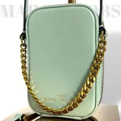 美品✨希少　マークジェイコブス　ミニショルダーバッグ　レザー　チェーン　グリーン