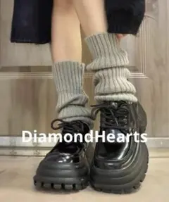 DiamondHearts☆【極細タイプ】リブニットレッグウォーマー40cm