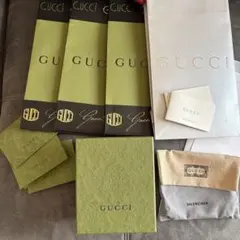 GUCCI ショップ袋 3枚緑1枚銀ギフトボックス1点