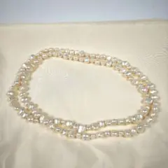 テリ強 バロックパール 淡水パール ネックレス ロングバロック 干渉色 美品のサムネイル
