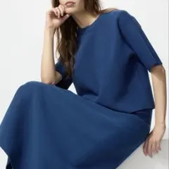 ユニクロウォッシャブルミラノリブセーター XLサイズ　Blue
