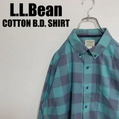L.L.BeanグッドカラーボタンダウンシャツMブロックチェックエルエルビーン