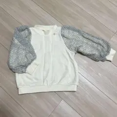 花柄シフォン袖 トレーナー