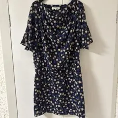 NOLLY'S Lightさくらんぼ柄 半袖 チュニック丈ワンピース