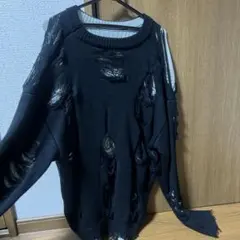 5351 POUR HOMMES ダメージ加工 Vネックニット　L.G.B 5351 POUR HOMMES ダメージ加工 Vネックニット L.G.B - メルカリ