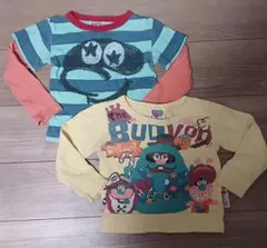 100cm 薄手トレーナー ロンT 2枚セット カットソー ラブレボリューション