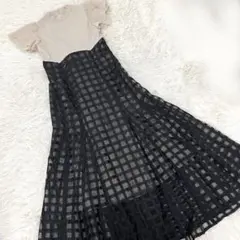 美品　dazzlin シアーチェックコルセットワンピース　ロング　M ダズリン