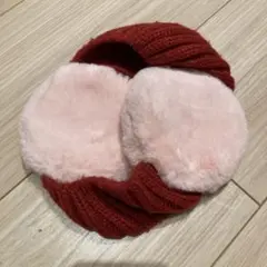 赤とピンクの耳あて・イヤーマフ