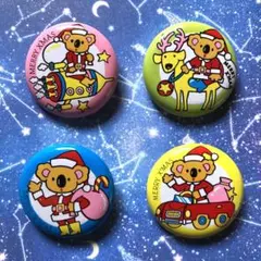 クリスマスシリーズ　サンタさんバッジ　　 コアラちゃんがサンタに！　4個セット