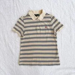 バーバリーロンドン ノバチェック ポロシャツホースロゴ 半袖 ベージュ M