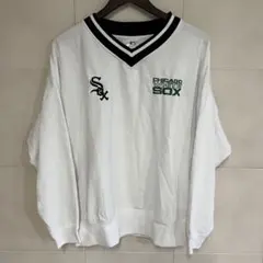 新品 MLB ホワイトソックス トレーナー Vネック 白 M ゆったり 刺繍