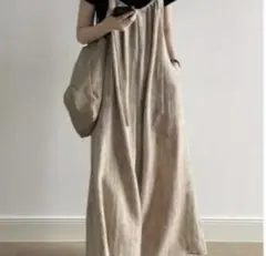 サロペット　 M ドレープ オーバーオール オールインワン シンプル ワイド