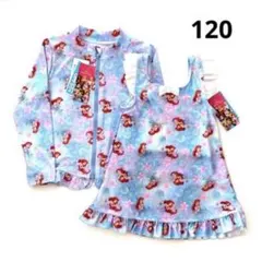 ❤︎ディズニー❤︎アリエル❤︎ラッシュガード❤︎ワンピース水着❤︎２点セット❤︎新品❤︎120