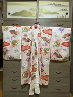 お宮参り用 ピンクの着物 花柄☆長襦袢付き【正絹】のサムネイル