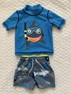 ベビー水着 上下セット 12m 80㎝　サメデザイン