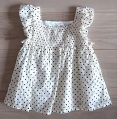 ケーピー ドット柄フリル袖チュニック 110cm