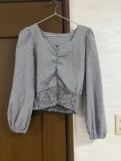 ギンガムチェック バルーンスリーブブラウス INGNI