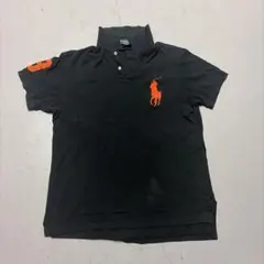 Polo by Ralph Lauren ポロシャツ 黒 オレンジ刺繍 L