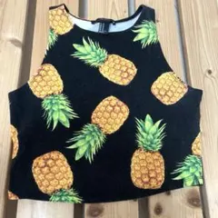 Forever 21 パイナップル柄 クロップド タンクトップ Mサイズ 夏