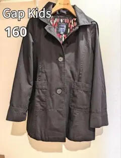 160 Gap Kids ギャップ　キッズ　コート　防寒　上着　黒 アウター