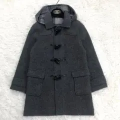 美品 コムサフィユ リバーコート ダッフルコートコート チェック グレー 140