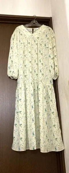 アーバンリサーチ　美品　花柄 ロングワンピース 黄色　ティアード
