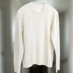 UNIQLOユニクロ ウール100% クルーネックセーター オフホワイト Ｌ
