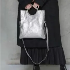 【美品】LAURA DI MAGGIO サークルハンドルショルダーバッグ