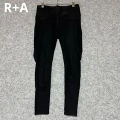 R+A ブラック スキニーデニム リブウエスト USA製のサムネイル