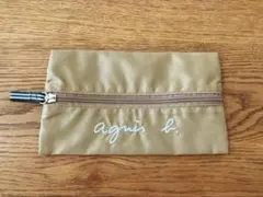 agnès b／ロゴ刺繍ポーチ
