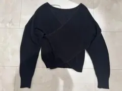 AZUL BY MOUSSY ニット ブラック リブ編み