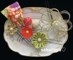 【428】つまみ細工髪飾り　卒業式袴　成人式　七五三詣 ひな祭り　ヘッドドレス