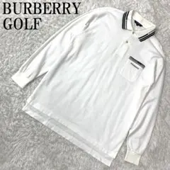 BURBERRY GOLF 長袖ポロシャツ ホワイト LL B9255