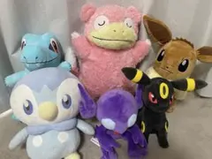 美品】ポケモン ぬいぐるみ6種セット ヤドン ニンフィア エーフィ