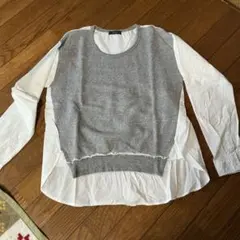 COMME CA ISM グレー ホワイト 長袖 L