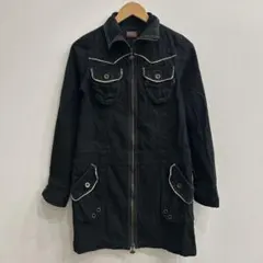 R924】 Dickies ジップアップ シャツ ワンピース サイズM ブラック