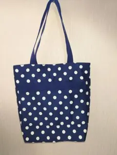 ハンドメイド　トートバッグ　水玉模様
