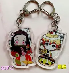 鬼滅の刃【我妻善逸】【竈門禰豆子】アクリルキーホルダー♪アクキー
