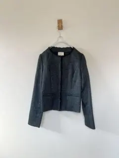 美品　EMMA JAMES　ノーカラーツイードジャケット　フォーマル　9号