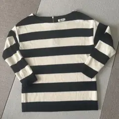 ストライプ ボートネック 長袖ニット
