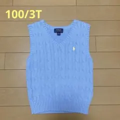 Polo Ralph Lauren 水色 Vネック ベスト 100/3T