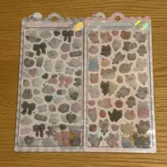 正規品　ふわふわドロップシール　しろくろ　ねこねこ　ボンボンドロップシール