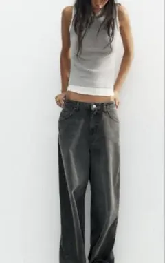 ZARAフェイクダブルTシャツカットソータンクトップキャミソールTシャツトップス