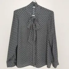ボウタイブラウス espritmur 格子柄 リボン モノトーンのサムネイル