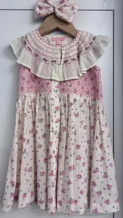 新品 未使用】パメオポーズ PAMEOPOSE 千鳥柄リボンエプロンワンピース