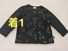 KP 黒 チェリー柄 カーディガン