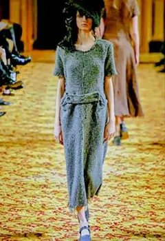 ジュンヤワタナベAD2003ウール縮絨シリーズ　ツイードワンピース М