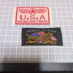 US 刺繍 タグ ミリタリー 2点セット JESSIE JAMES USA
