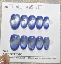 ハンドメイド　ネイルチップ　ショートオーバル　Mサイズ